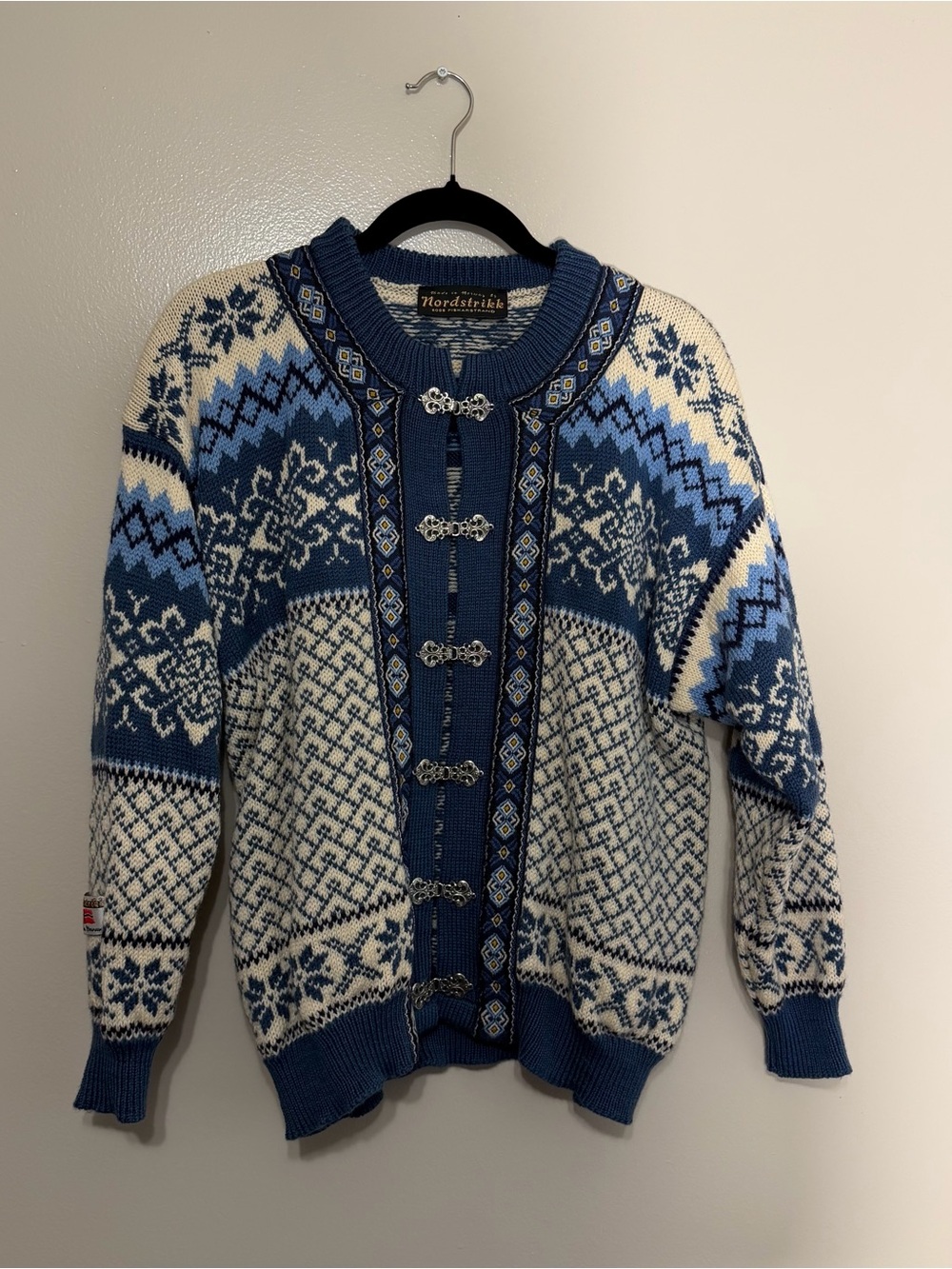 Nordstrikk Cardigan Sweater Norway Fair Isle Size Women’s small Virgin Wool